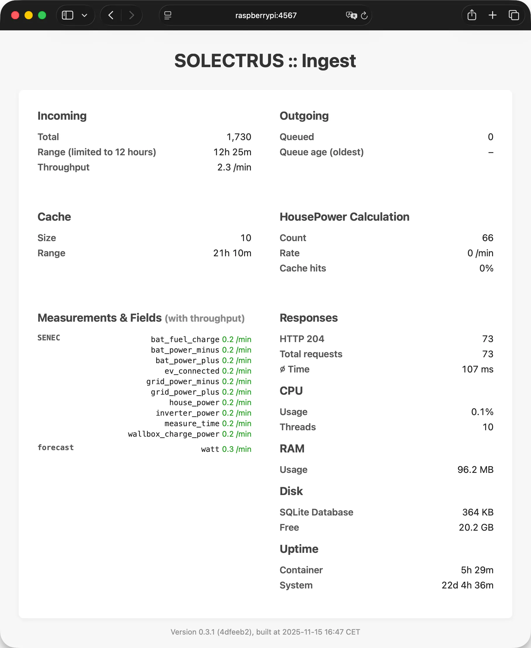 Ingest Web-Oberfläche