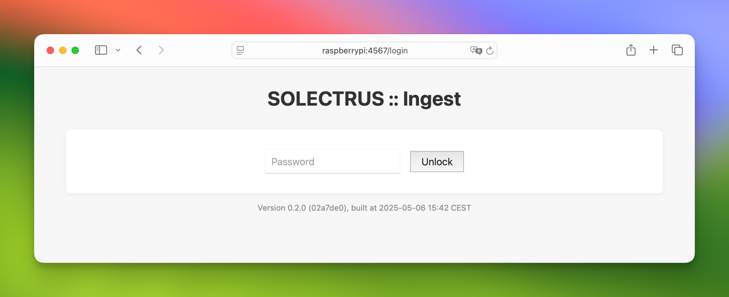 Ingest Web-Oberfläche
